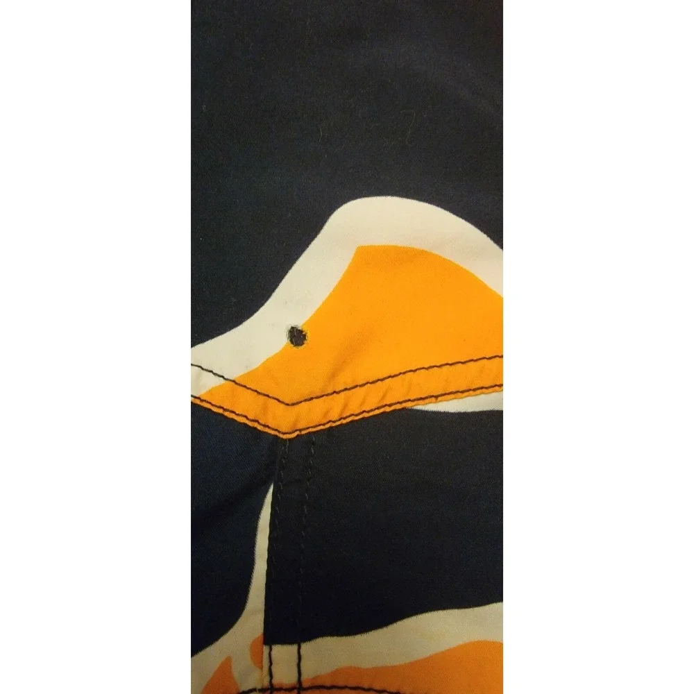 Speedo Mens Board Shorts Orange Black Hibiscus Floral Swim Trunks Large